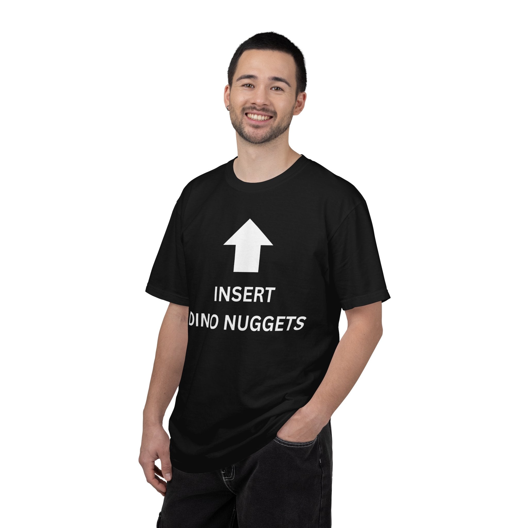 Insert Dino Nuggets T-shirt | Arrow Graphic Funny Novelty Tee
